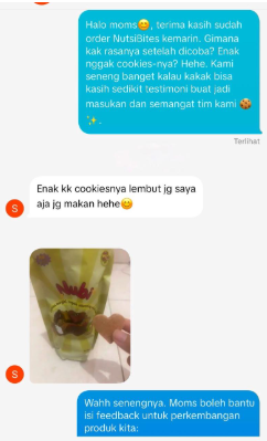Bukti chat testimoni dari pelanggan